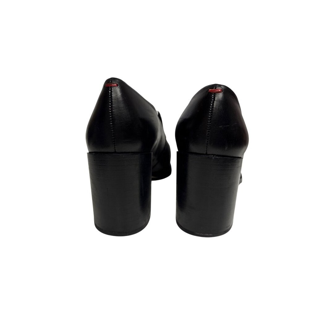 Aeyde Allyson Women's Heeled Loafer Black Leather Calfskin Italy Eu 41 10.5 Flaw — image 5 of 8
